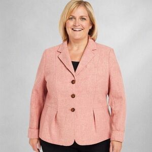 Talbots Woman Jacket 14WP Wool Blazer Dust Pink Lined Career Office